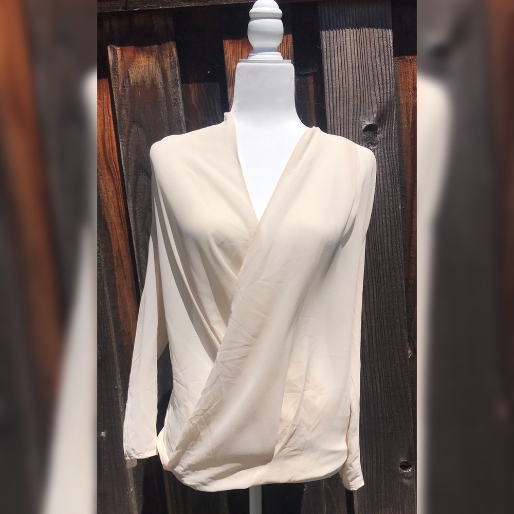 Forever 21 Cream V-Neck Blouse
